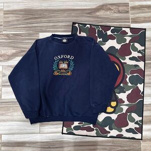 Vintage 90s Oxford University navy blue embroidered crewneck sweatshirt